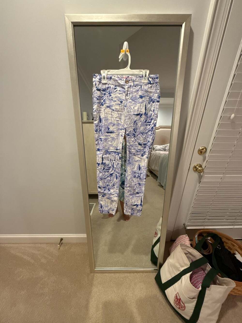 Lilly Pulitzer Kelly Skinny Ankle Pant Size 00 Rock The Dock Blue White